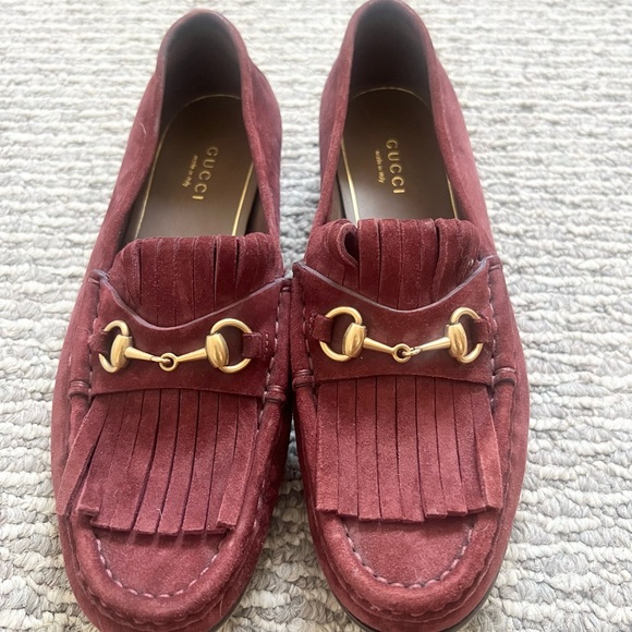 Gucci Loafer suede gold hardware with fringe 36 - Picture 3 of 5